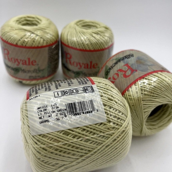 NEW! Royal Silkessence Microfiber 100% Acrylic Color light Yellow Green 4 Pack - Picture 8 of 8